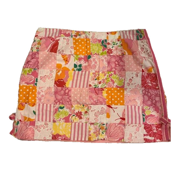 RARE 1960s Lilly Pulitzer Patchwork A-Line Skirt Colo